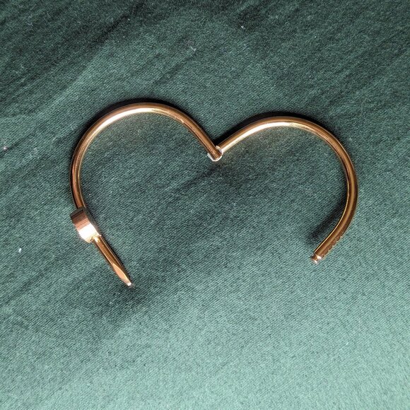 18K Rose Gold-Plated Roman Numeral Screw Cuff Bracelet - Picture 4 of 5